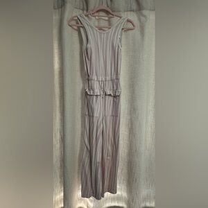 Primark UK Pink and White Striped Jumpsuit